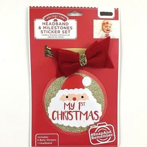 Christmas Milestone Headband and 4 Belly Stickers